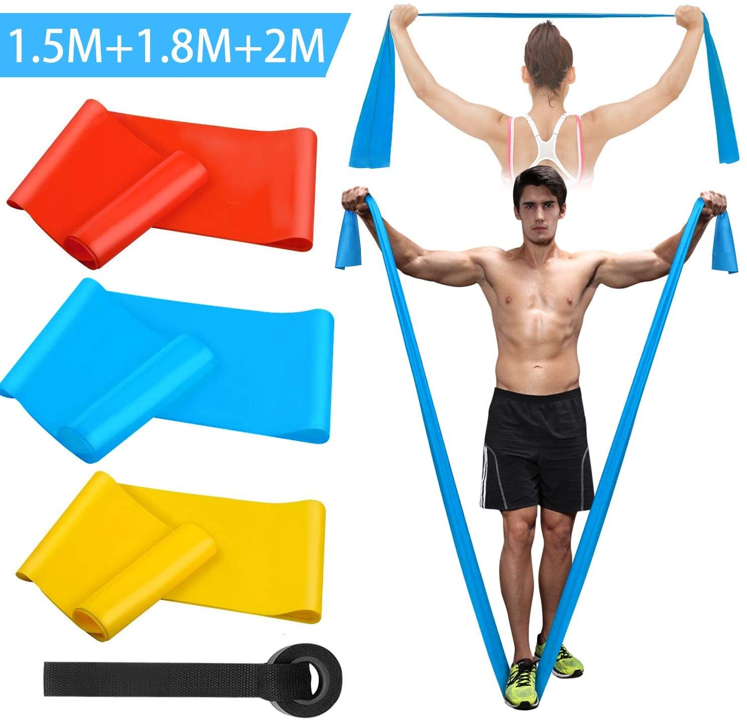 Crossfit Workout Gear - วงออกกําลังกายยืดหยุ่น 3 ชิ้นวงต้านทานยืดหยุ่นเทปออกกําลังกายโยคะพิลาทิส Crossfit ยืดกล้ามเนื้อออกกําลังกายอุปกรณ์