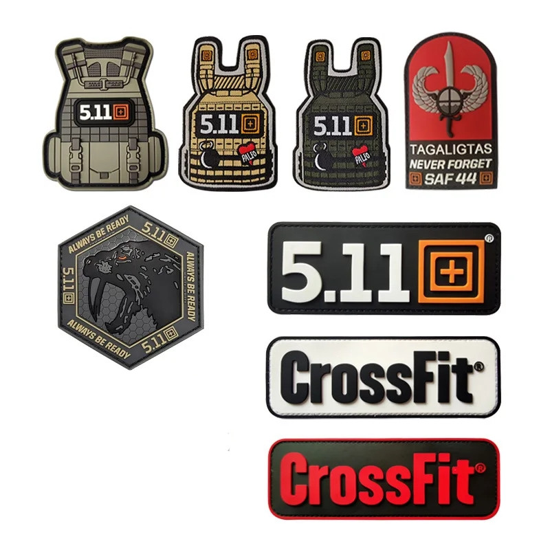 Crossfit Gear Pouch - แผ่นปะติดเสื้อแบบทหาร 3 มิติ PVC แบบตีนตุ๊กแก สำหรับตกแต่งเสื้อผ้า