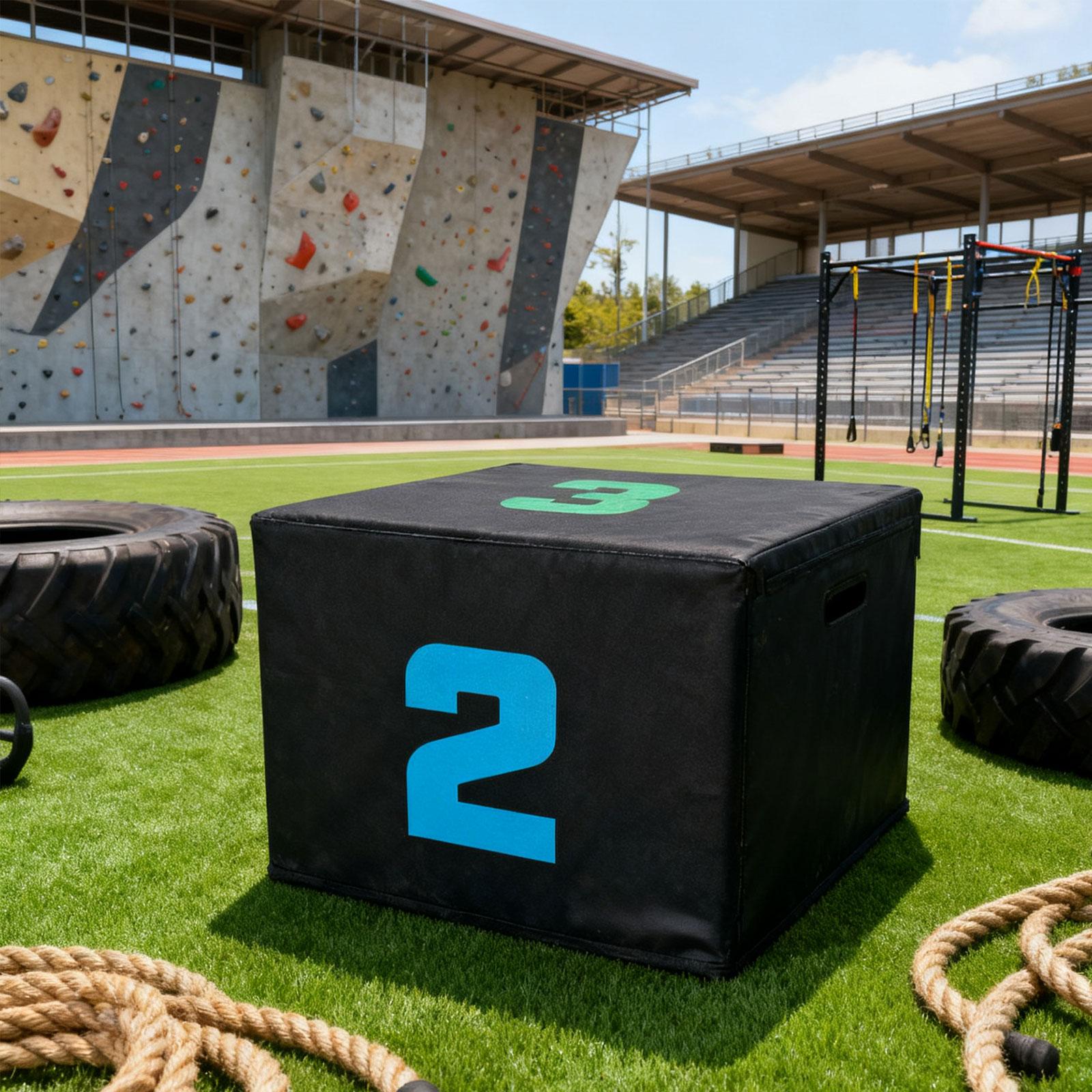 Box Jump Plyo - กล่องกระโดดพีวีซีแบบมีขั้นบันไดกันลื่นสำหรับออกกำลังกายแบบพกพาที่บ้าน อุปกรณ์ออกกำลังกายอเนกประสงค์