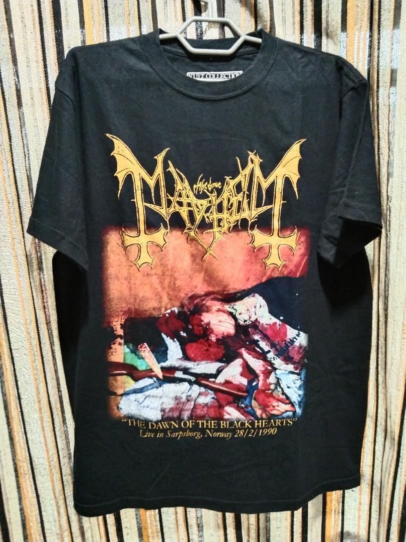 Crossfit Mayhem - ประทุษร้าย Kaus band รุ่งอรุณของหัวใจสีดำทัวร์เสื้อยืดสีดำ H9376