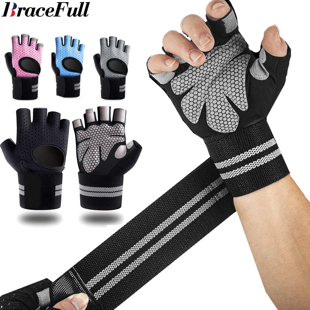 Crossfit Workout Gear - 1 คู่ Half Finger GYM Fitness