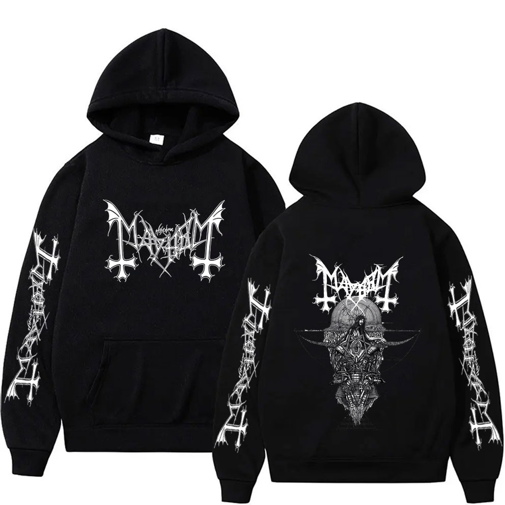 Crossfit Mayhem - เสื้อฮู้ดลายวงดนตรีร็อค Mayhem ลดราคาพิเศษ สำหรับผู้ชายและผู้หญิง สไตล์เดธแบล็คเมทัล แฟชั่นโกธิค