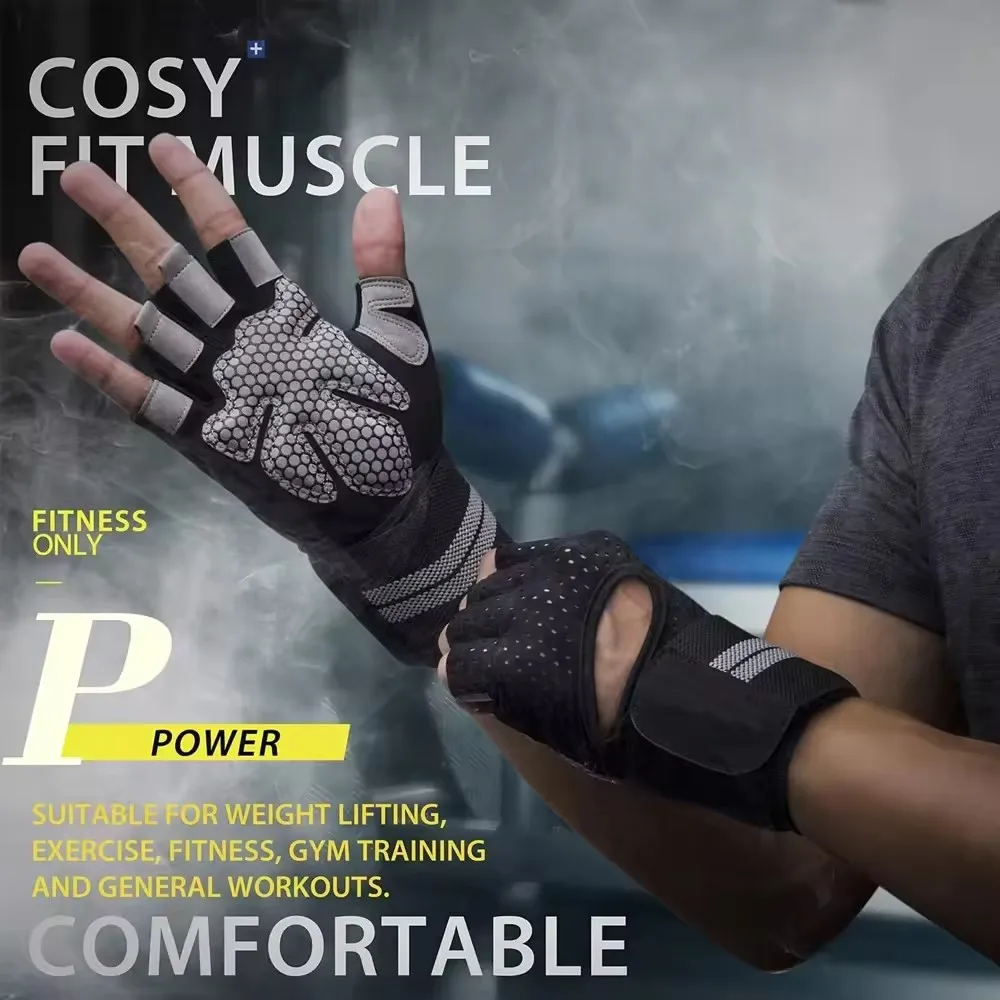 1 คู่ Half Finger GYM Fitness  - Crossfit Workout Gear บทวิจารณ์และราคา