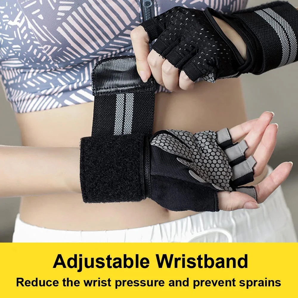 1 คู่ Half Finger GYM Fitness  - Crossfit Workout Gear บทวิจารณ์และราคา